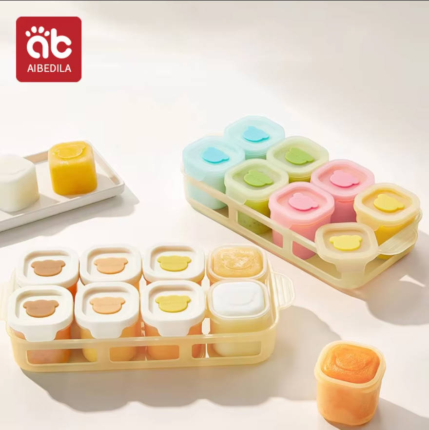 Baby Food Glass Jar - AIBEDILA Bandeja de silicona para congelar
