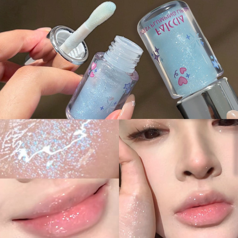 Baby Food Oil - Brillo Labial Azul Celeste Brillante con
