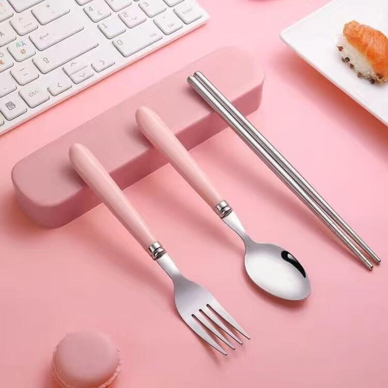 Weaning Spoon Set - Vajilla portátil de acero inoxidable para