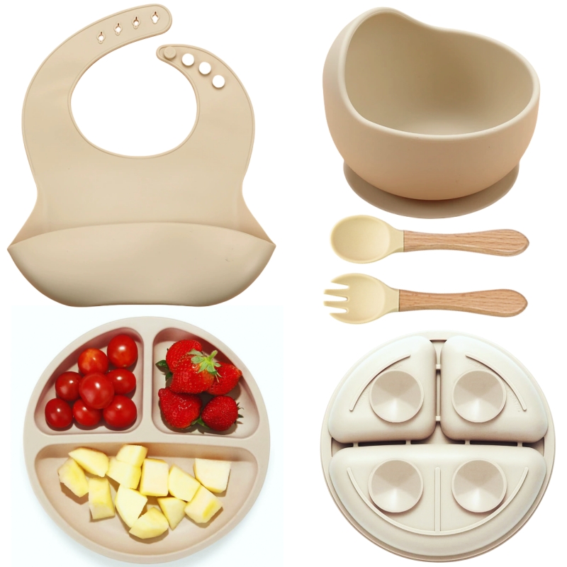 Baby Food Dinner - Juego de alimentación de silicona para