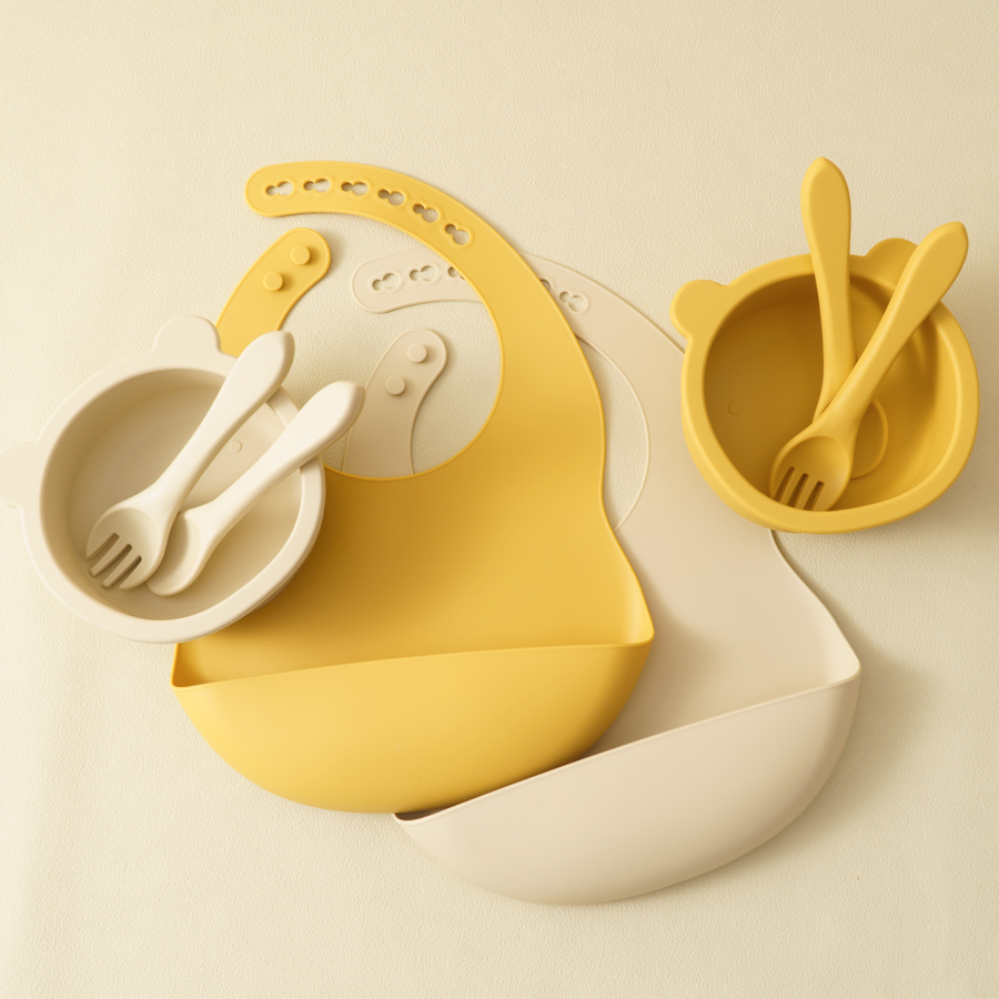 Baby Food Dinner - Vajilla de silicona para niños, juego