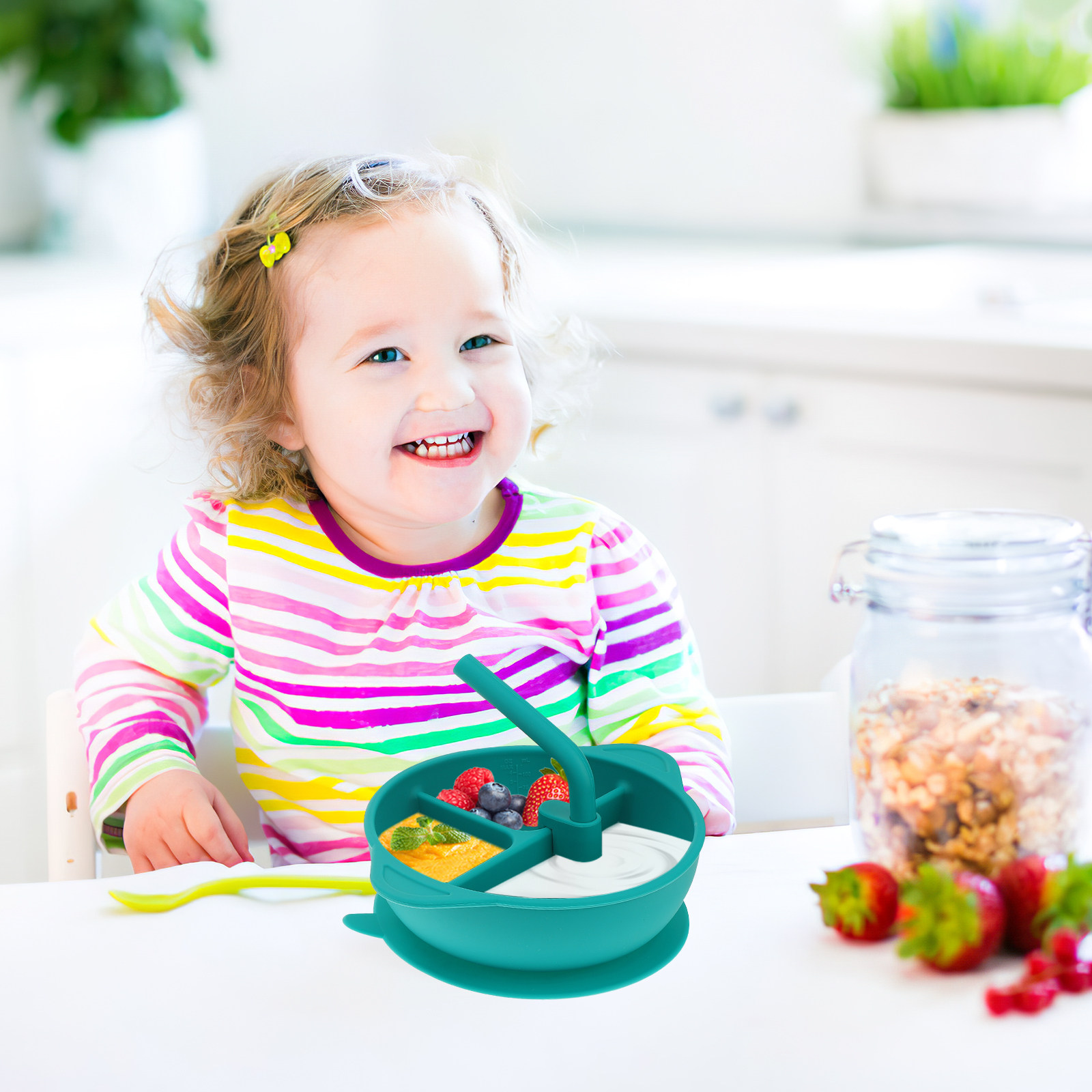 Plato de silicona antirrotura  - Baby Food Dinner reseña y precio