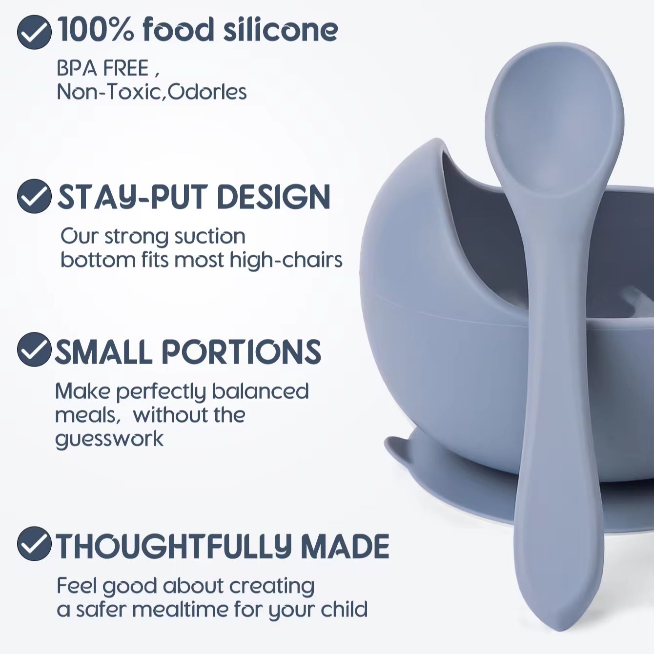 Cuenco con ventosa de silicona - Baby Food Dinner reseña y precio
